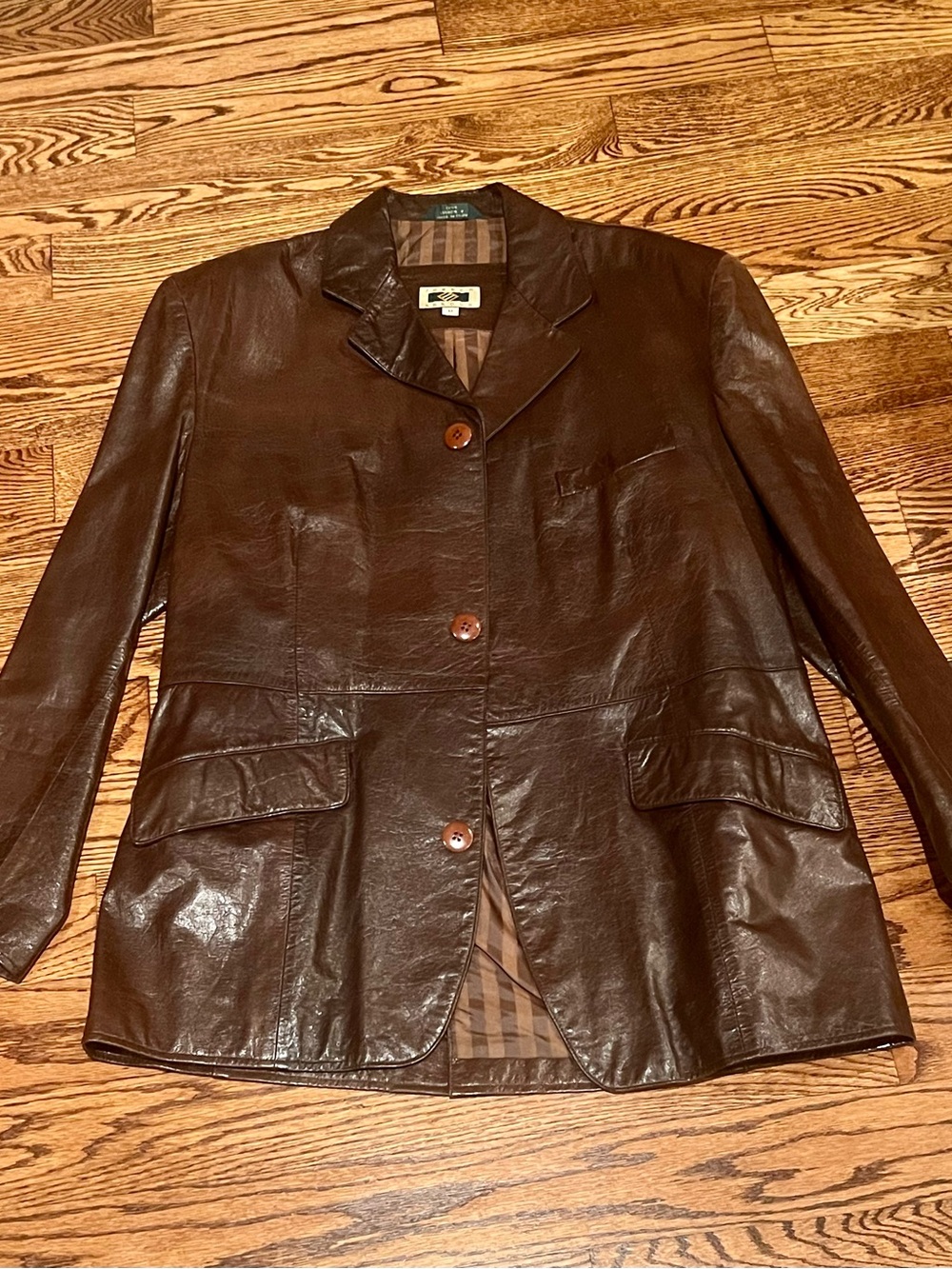 Joseph Abboud Dark Brown Leather Sport Coat Blazer